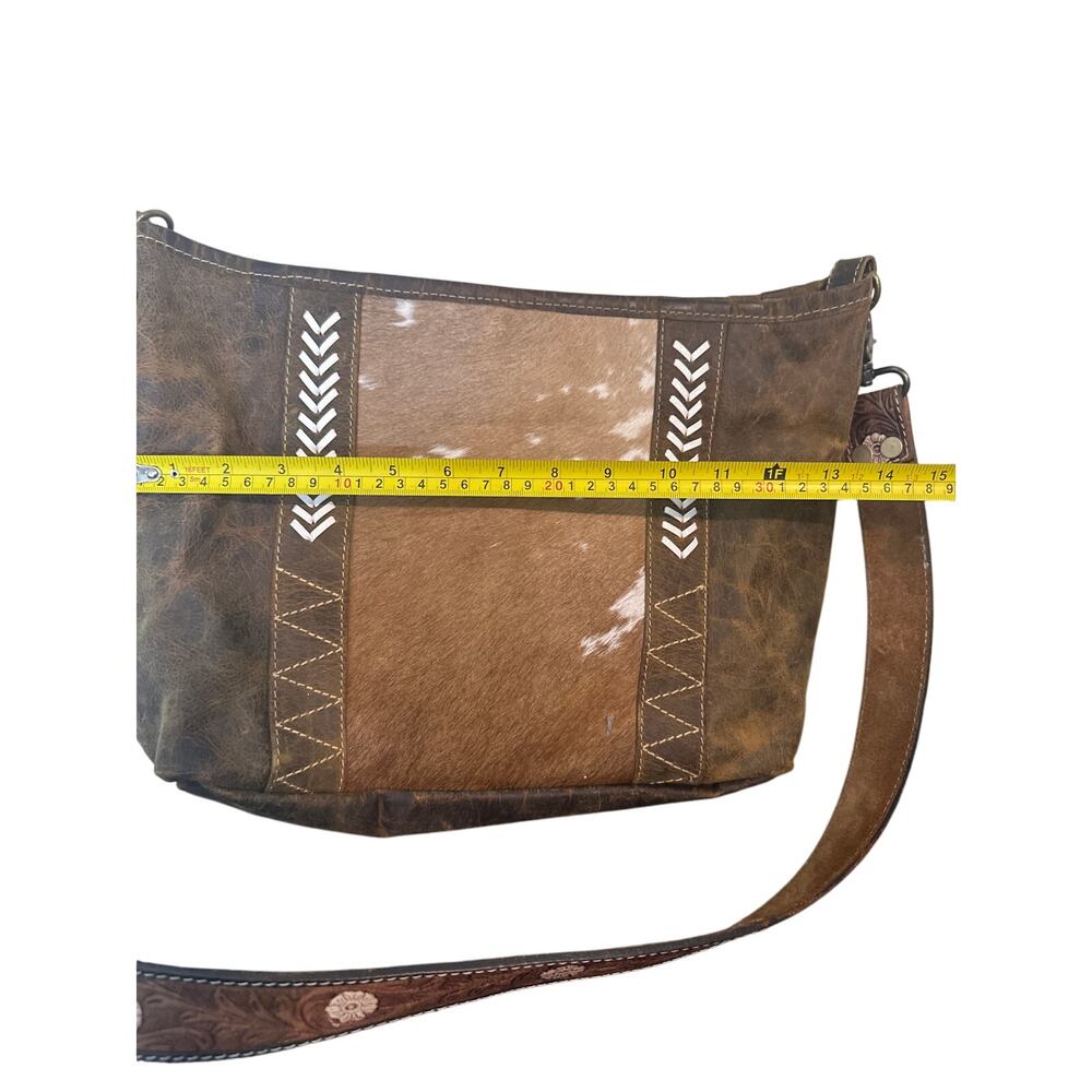 Myra bag made from upcycled canvas and genuine leather - Picture 2 of 5